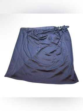 Foley Brand Vintage 100% Silk Black Mini Skirt Silver Buckle Detail Small